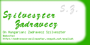 szilveszter zadravecz business card